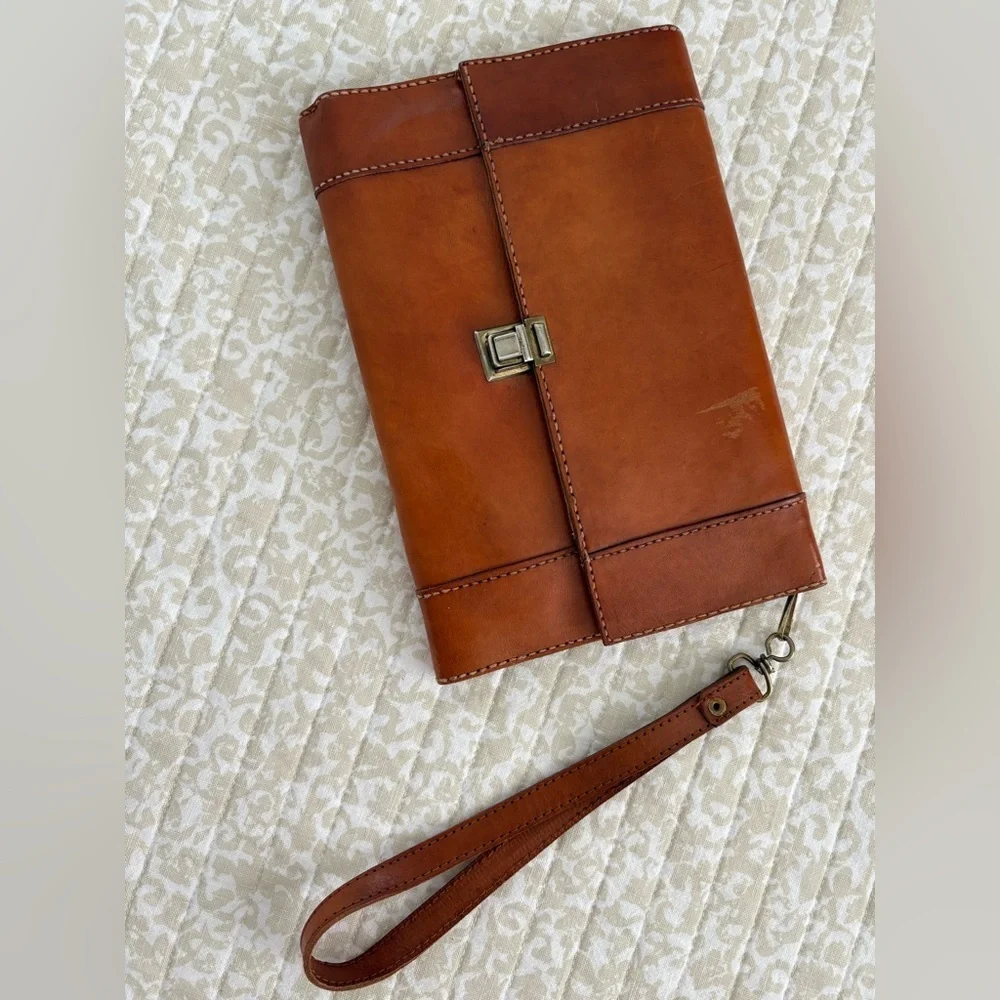 Vintage Genuine Leather Convertible Clutch Wallet Wristlet | Handmade Artisan - Picture 3 of 16